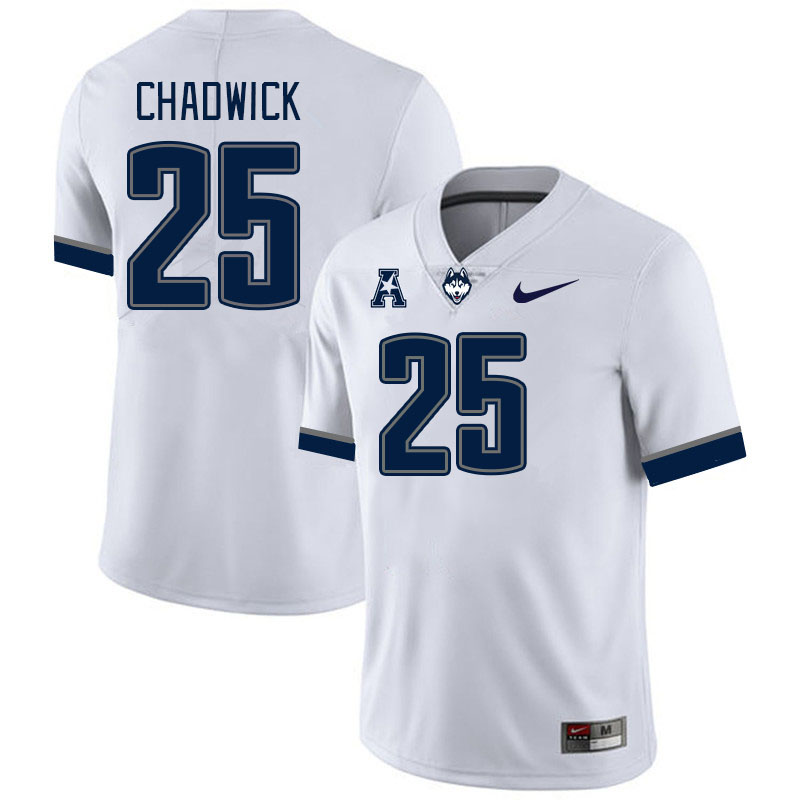 Men #25 Cam Chadwick Uconn Huskies College Football Jerseys Stitched-White